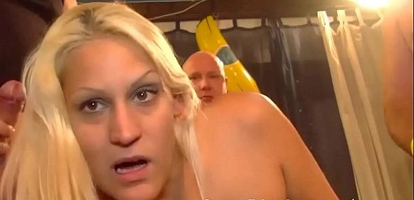  Horny Blonde Lady Enjoys Multiple Cocks